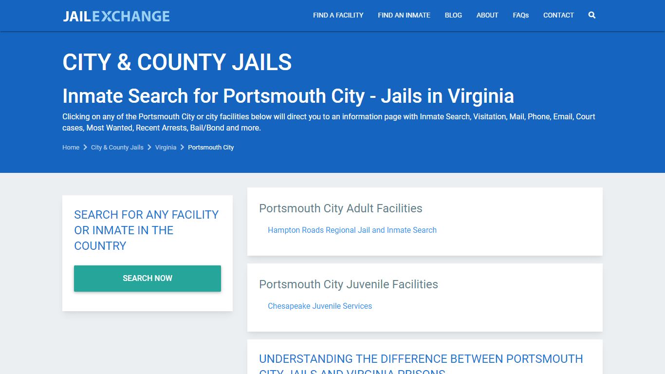 Hampton Roads Reg Jail - Portsmouth Visitation | Mail ...